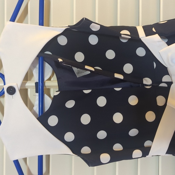 Blue Dress with white polka dots - Picture 4 of 5